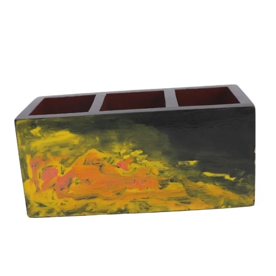 Untitled design (48) Traditional Hand-Painted Mango Wood Spoon Holder - Image 1