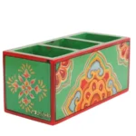 Mango Wood Hand-Painted Knife & Spoon Holder