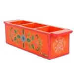 Hand-Painted Mango Wood Cutlery Holder