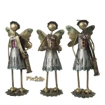 Iron Multicolor Lady Musician Art Set (3 Pieces)