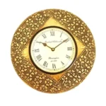Vintage Style Wooden Metal Brass Wall Clock