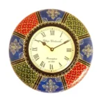 Handcrafted Wooden & Brass Metal Decorative Wall Clock