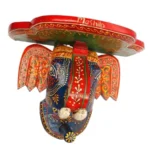 Decorative Multicolor Peacock Carved Wooden Wall Display Shelf
